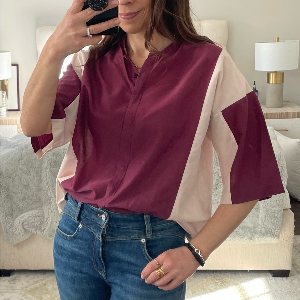 BODICE Colorblock Maroon Blouse